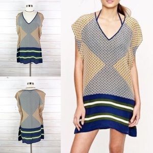 J. Crew Silk Abstract Diamond Tunic Beach Cover Up